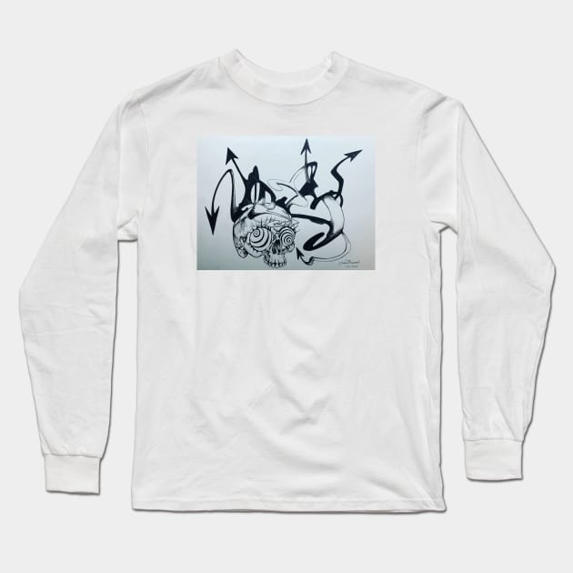 Mesmer-Eyelash Skull Directing Dreams Long Sleeve T-Shirt by Octo30